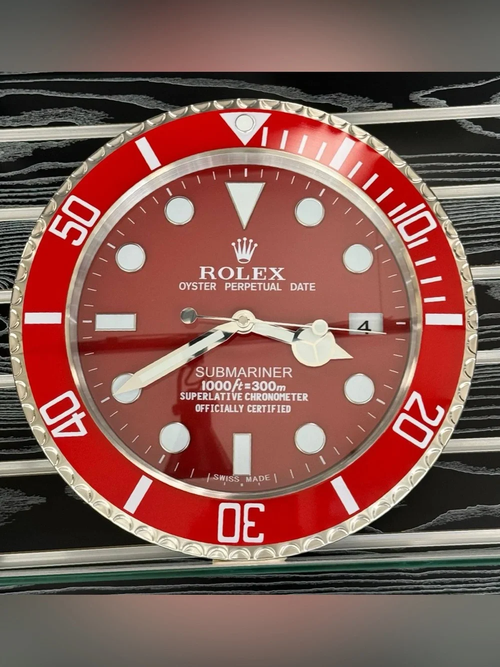 SUBMARINER Iron Man Superior Red Wall Clock | Red Bezel Insert | Red Face Dial